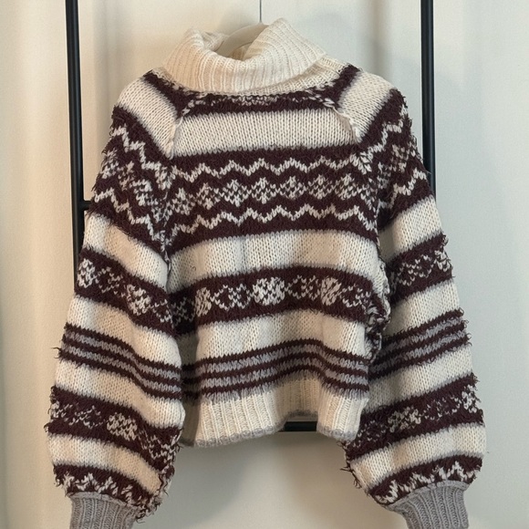 Free People Check Me Out Pullover Cropped Turtleneck Sweater - Picture 3 of 8